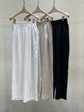 Linen High Waisted Straight Leg Trousers