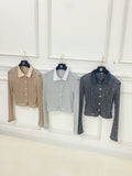 Glittery Satin Collar Blouse #5424158