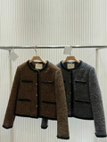 Contrast Trim Tweed Jacket *2 Colors