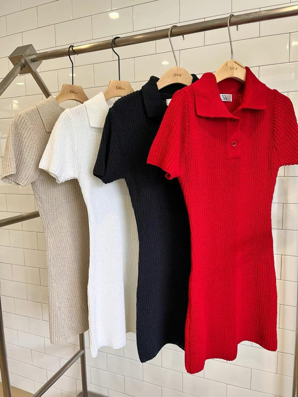 Short Sleeved Sweater Dress *4 Colors