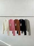 Zip-up Long Sleeved Knit Top *5 Colors