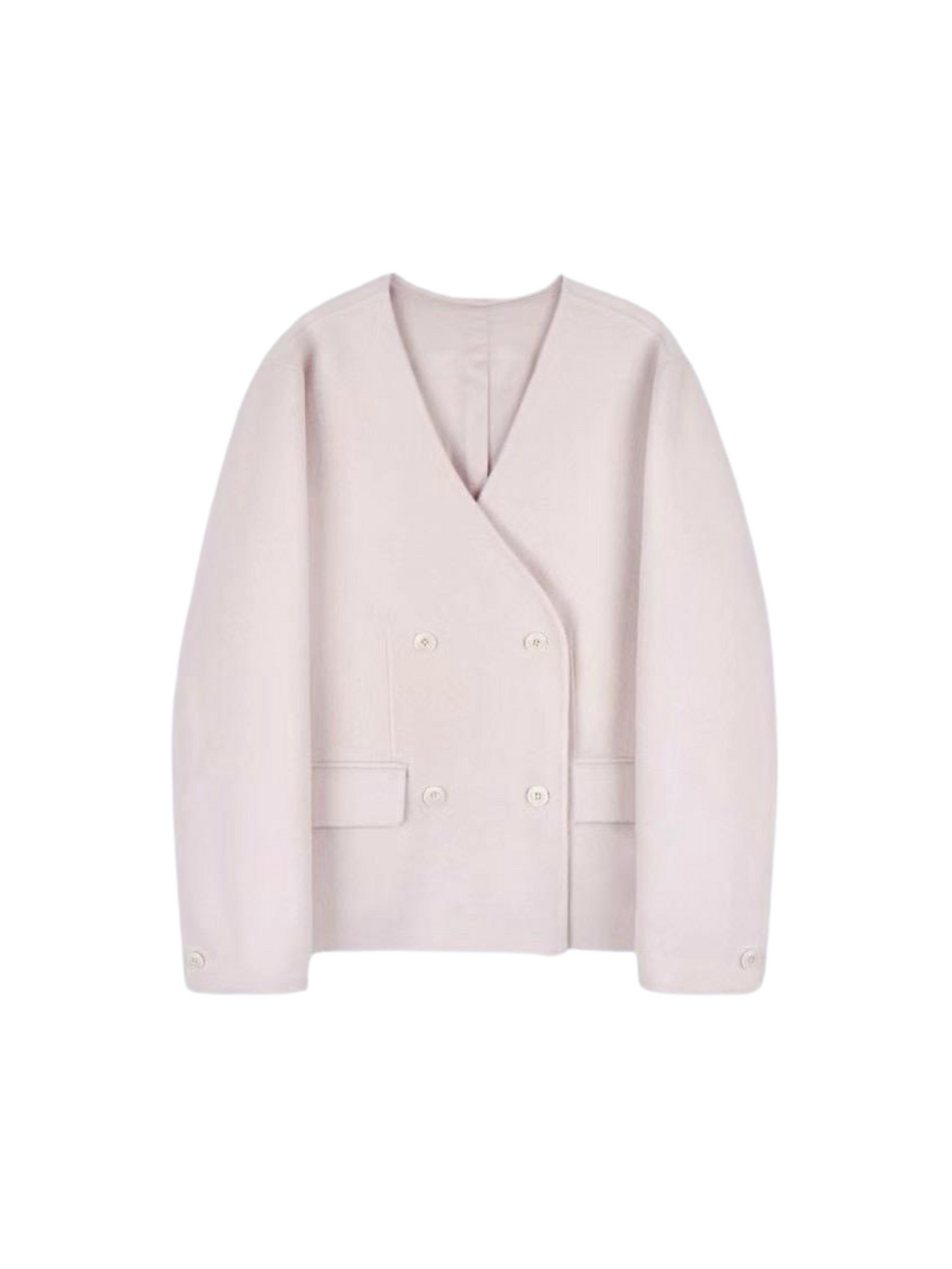 Lia Handmade Double Breasted V-neck Knit Jacket *2 Colors