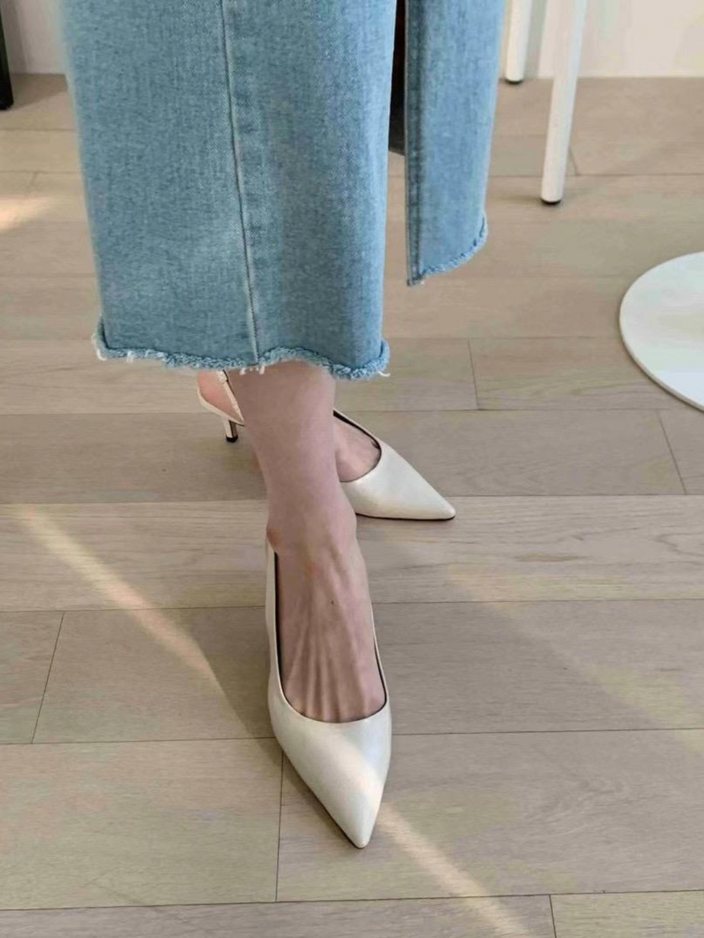 Pointed-Toe Sling Back Heeled Sandals *3 Colors