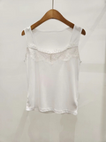 Square Neck Lace Knit Sleeveless Top
