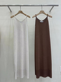 Sleeveless V-neck Knitted Maxi Dress *2 Colors