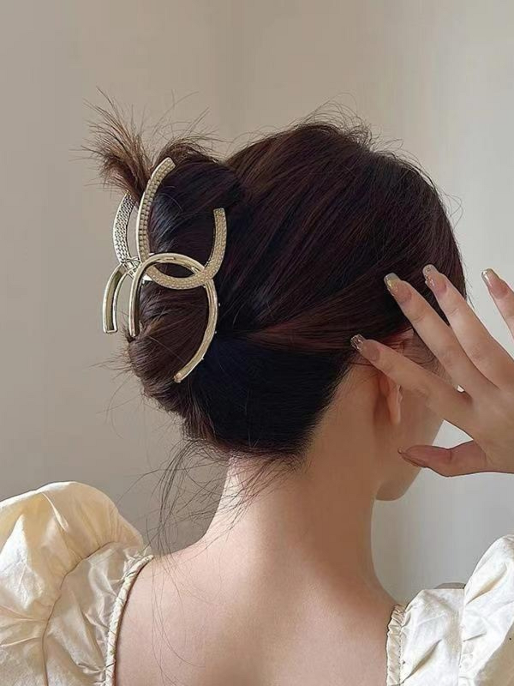 Double C-Shaped Metal Hair Claw Clips