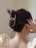 Double C-Shaped Metal Hair Claw Clips