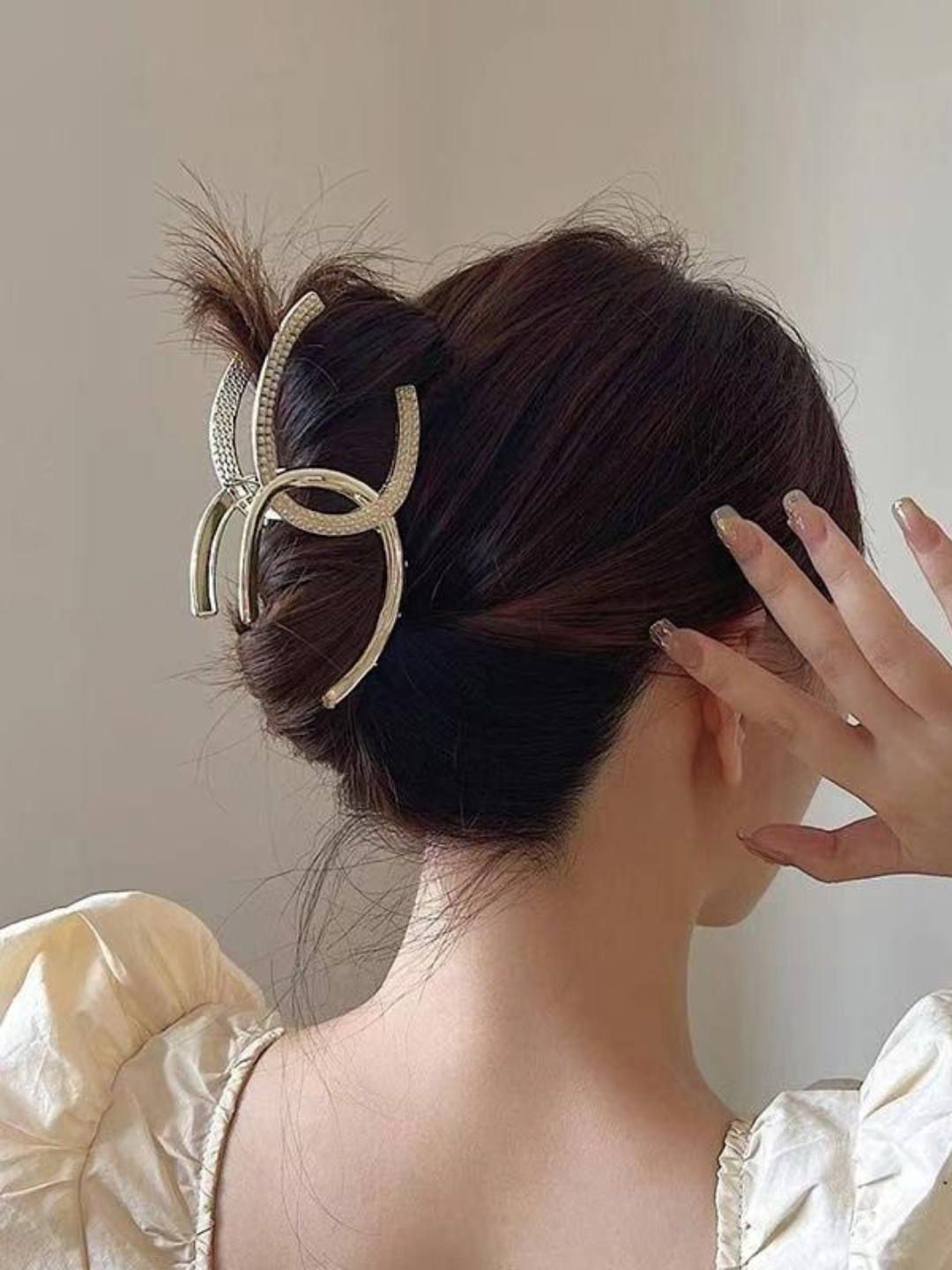 Double C-Shaped Metal Hair Claw Clips