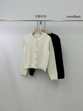 Crewneck Button-down Knitted Cardigan *2 Colors