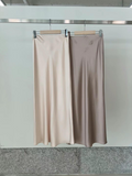 Satin Slit Maxi Skirt *2 Colors
