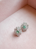 Mrs Ho Joaillerie Topaz Pave Diamond Silver Earrings