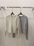 100% Cashmere Long Sleeved Knitted Hooded Cardigan *2 Colors