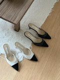 Nouvel Pointed Toe Tweed Sandals *2 Colors