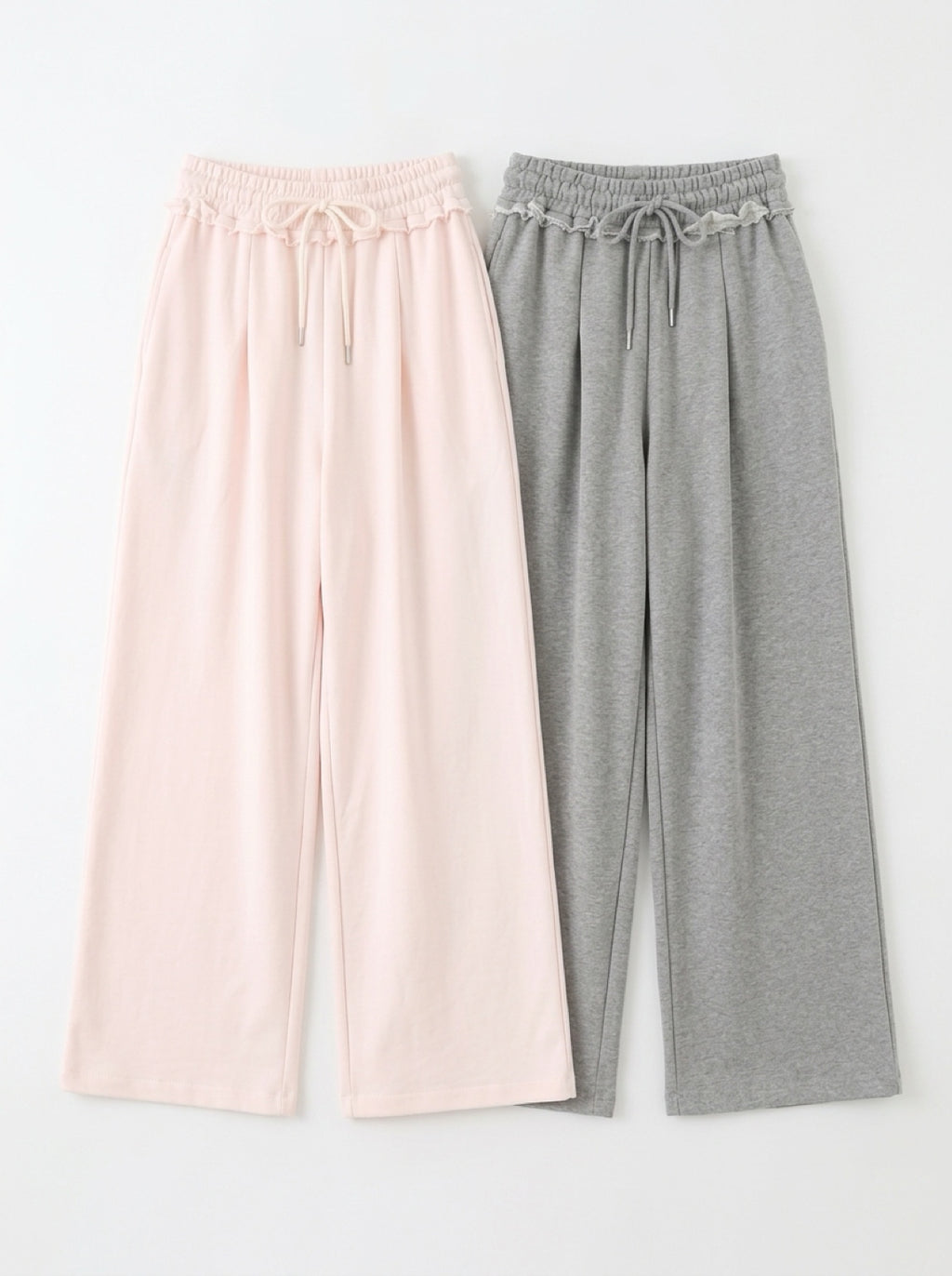 Ruffle-Trim Pleated Sweatpants