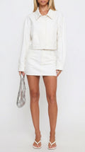 White Cropped Denim Jacket