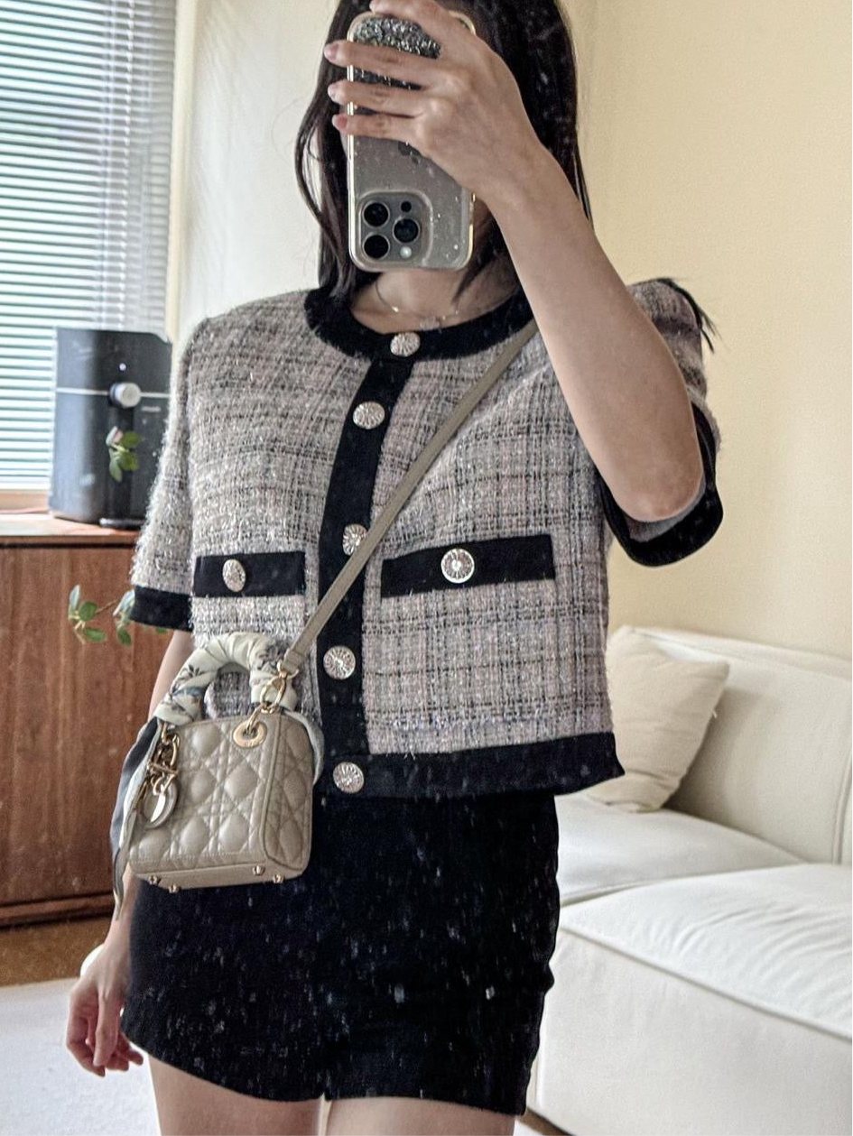 Luxe Classic Tweed Plaid Jacket