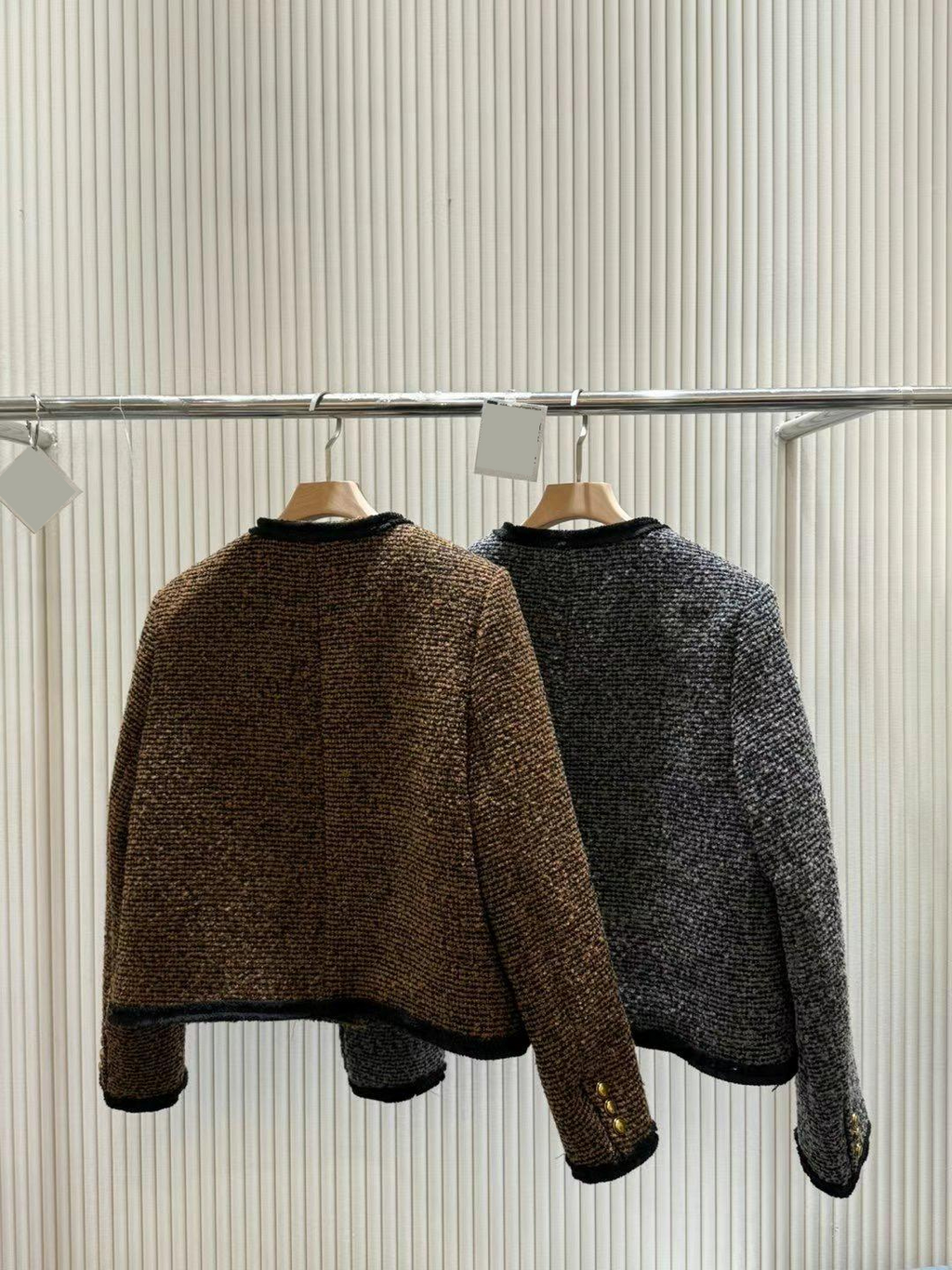 Contrast Trim Tweed Jacket *2 Colors