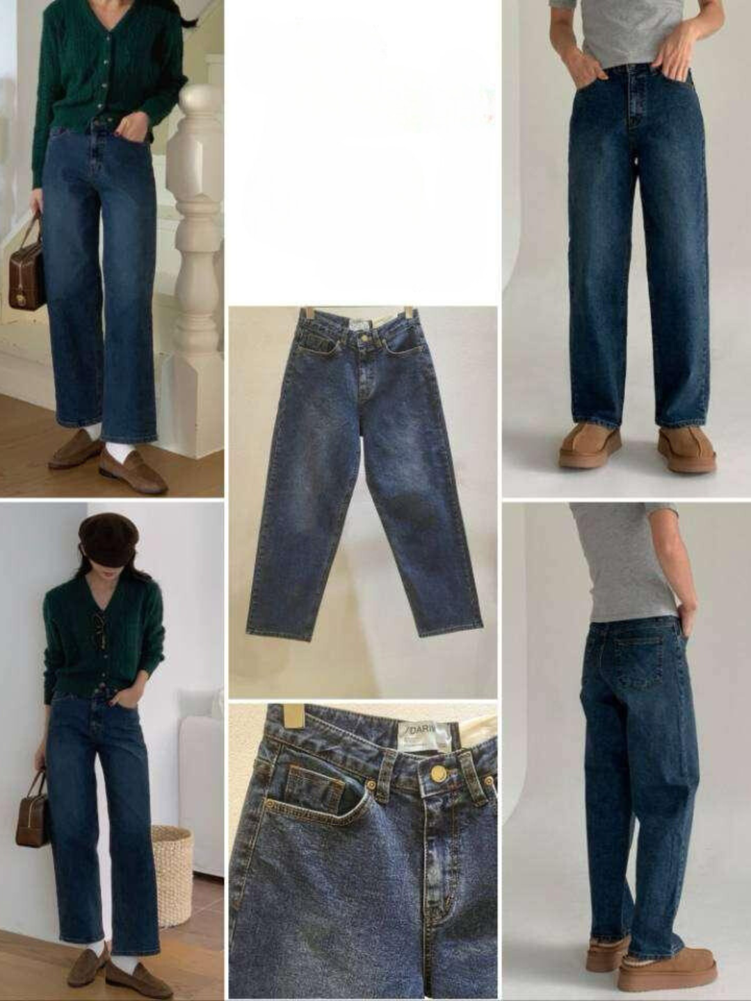 Straight Cropped Warm Jeans