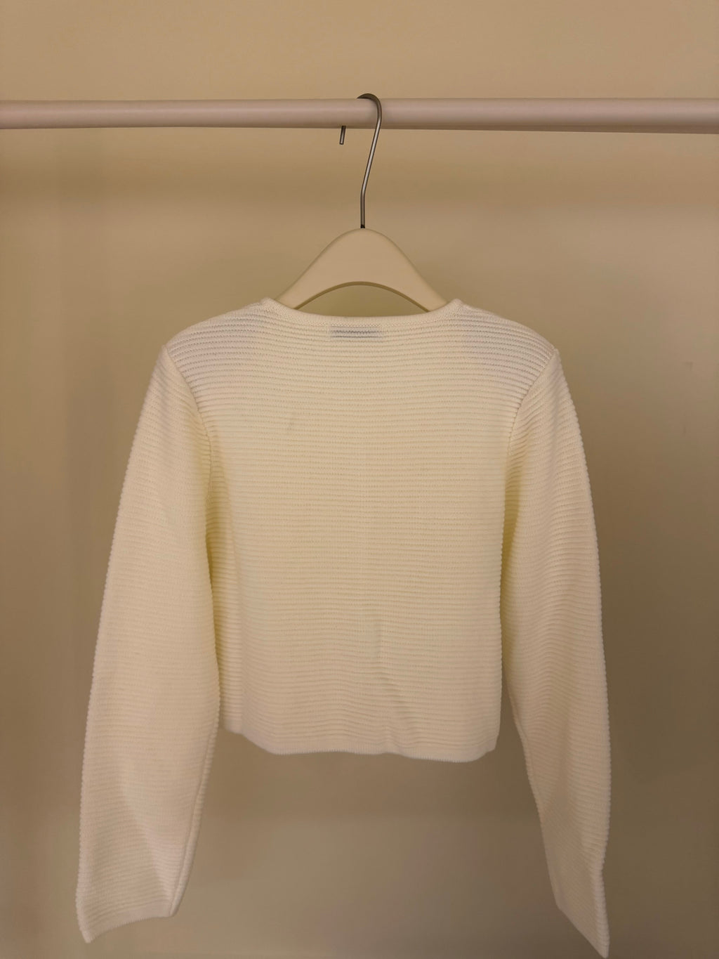 Ivory Button Down Knot Cardigan