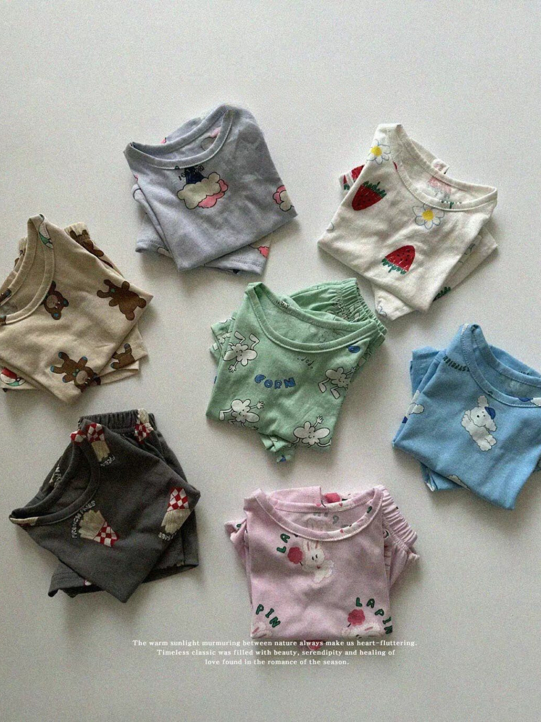 Summer Printed Kids Short Sleeved T-shirt *7 Colors