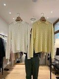 Collared Long Sleeves Knitted T-Shirt *4 Colors