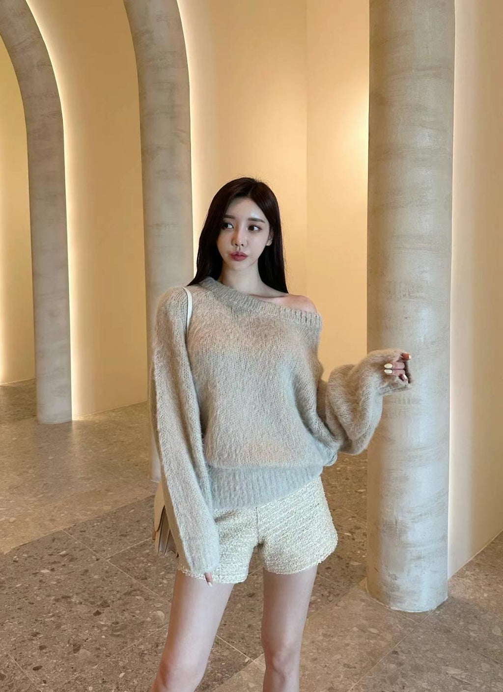 On Up Off Shoulder Mohair Sweater