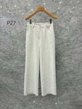 Quilted Relaxed White Jeans