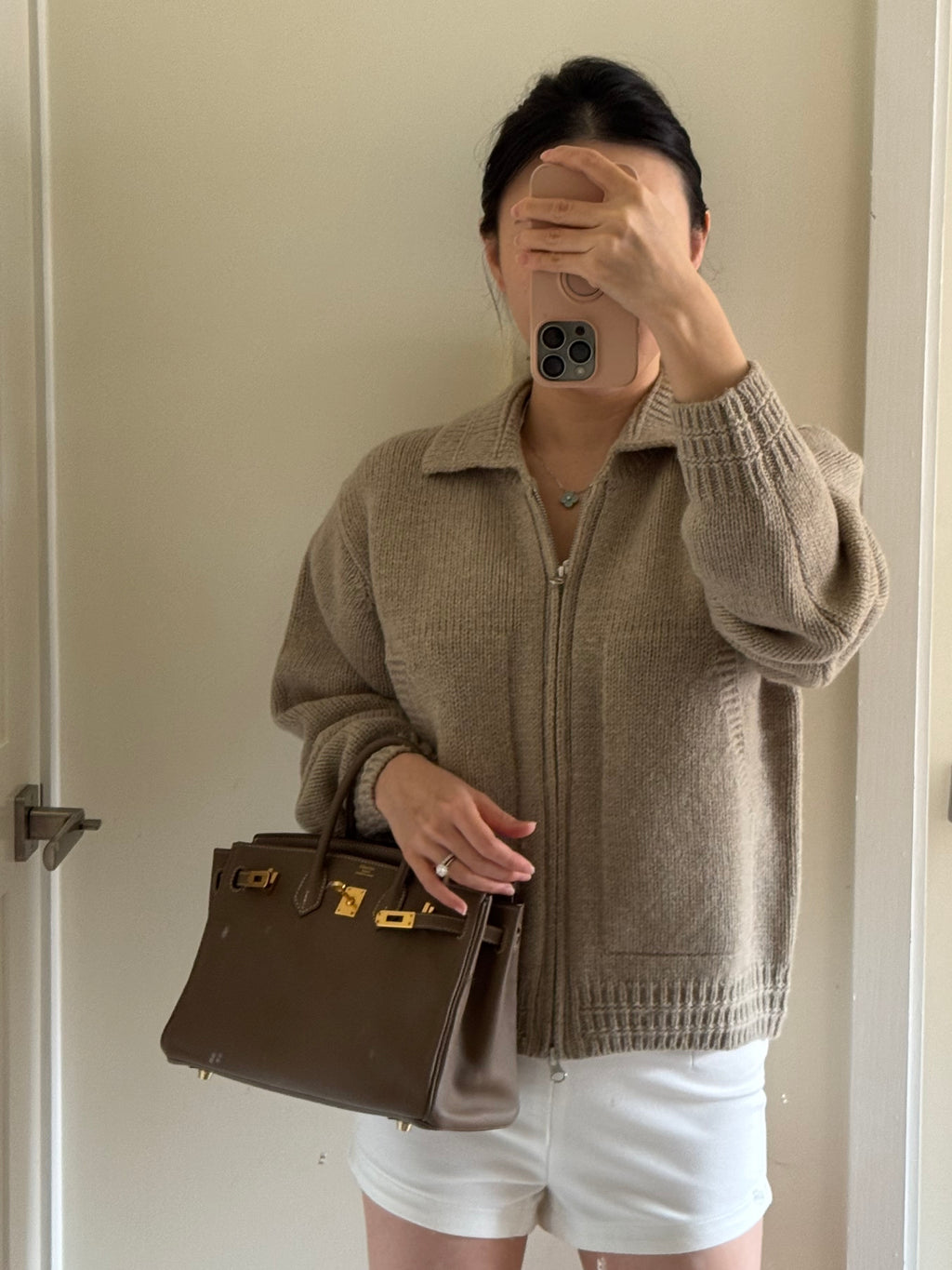 Khaki Collar Wool Jacket 卡其羊毛針織外套