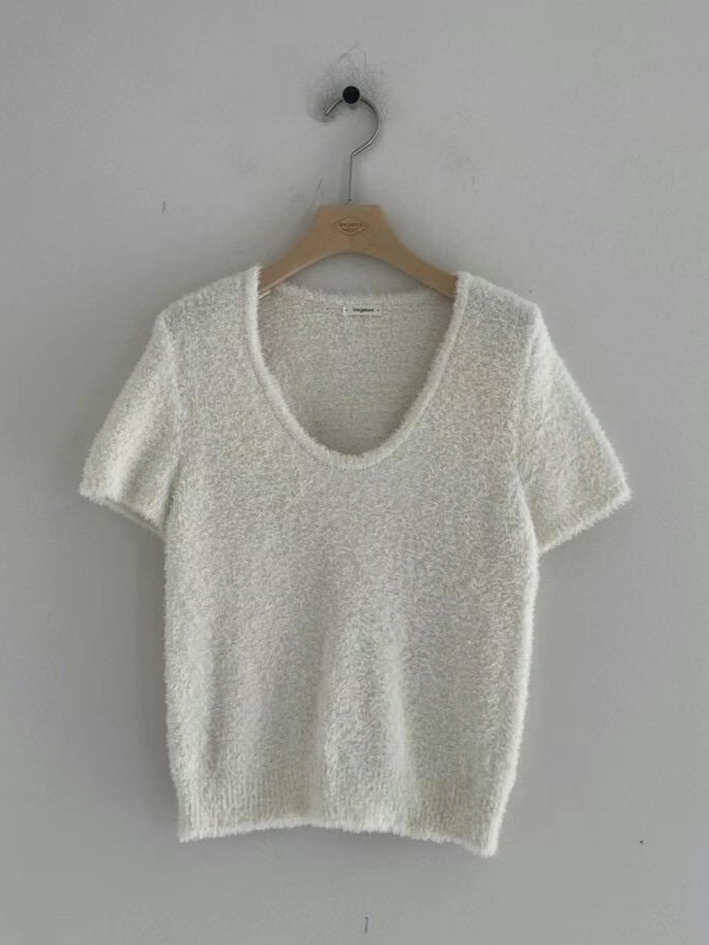 U-Neck Short Sleeved Teddy Top *3 Colors