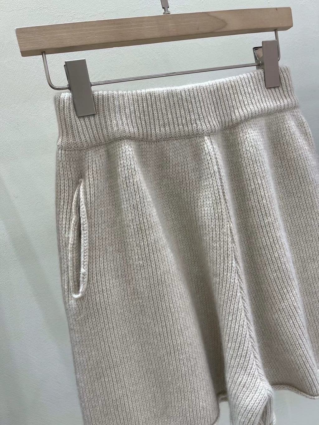 Oversized V neck Slit Hem Knit Shorts Set ( Sold Seperately )