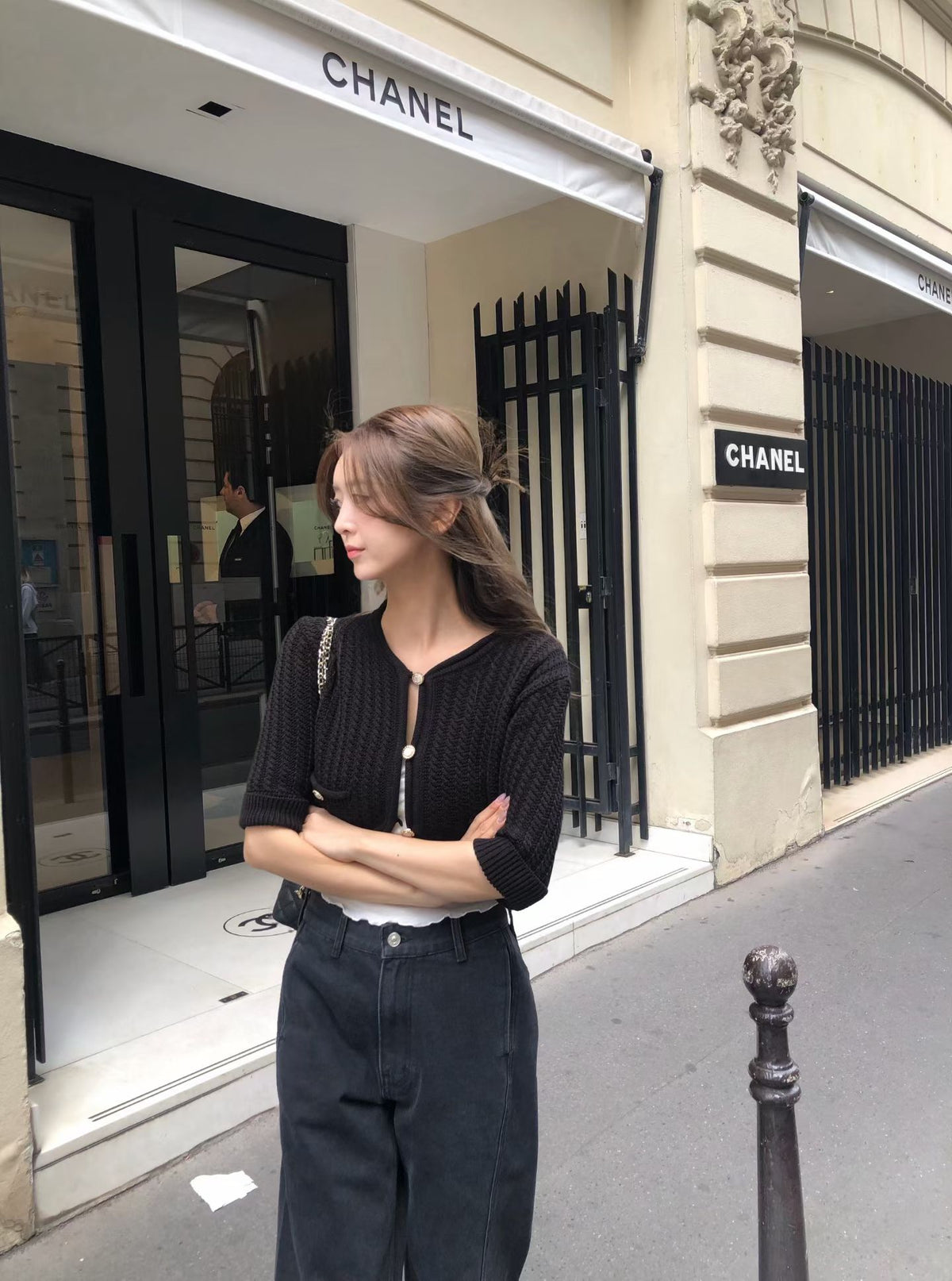 French Riviera Textured Crop Cardigan