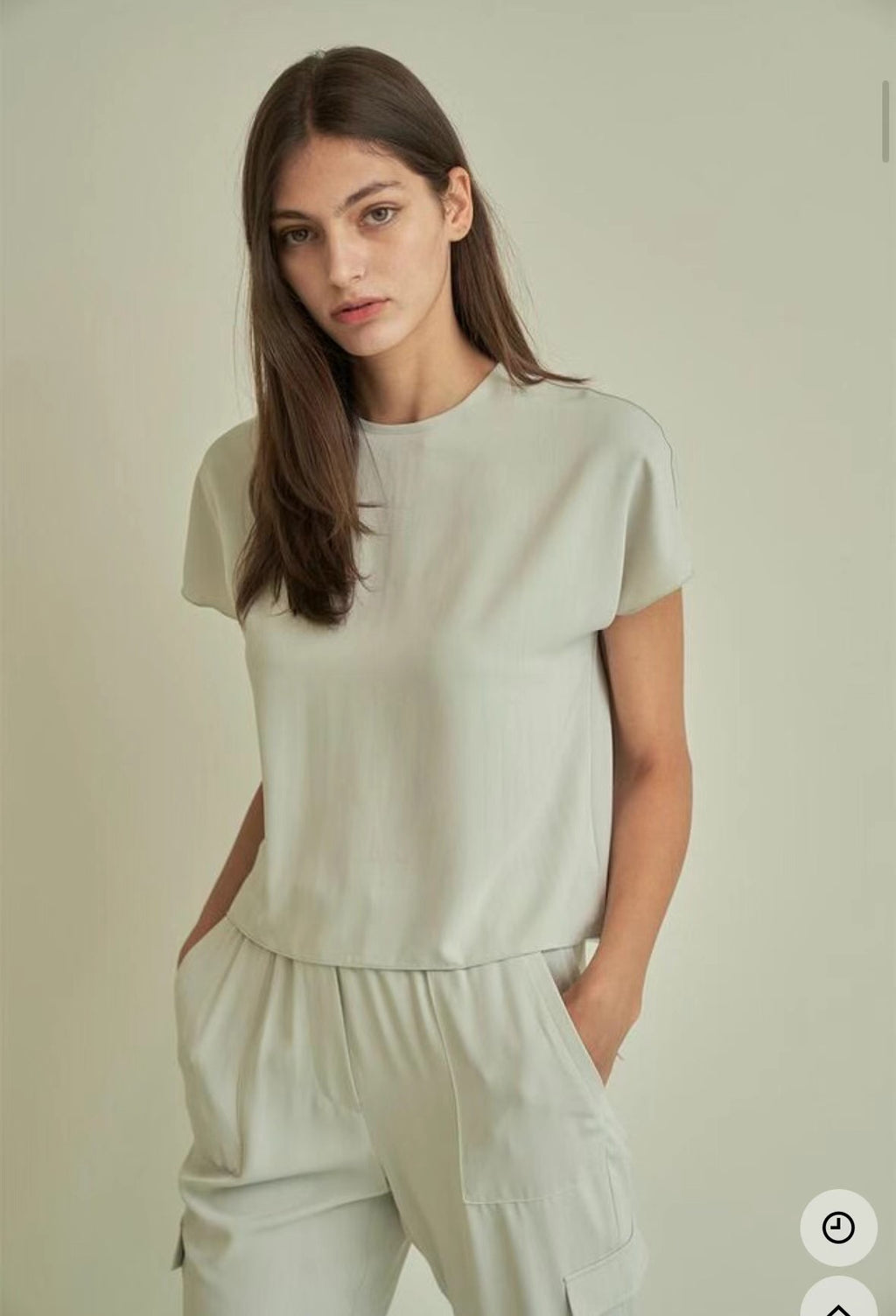 Mint Silky Crepe Ankle Trousers Set ( Sold Separately)