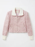 ONUP Off-White Collar Pearl Button Pink Tweed Jacket