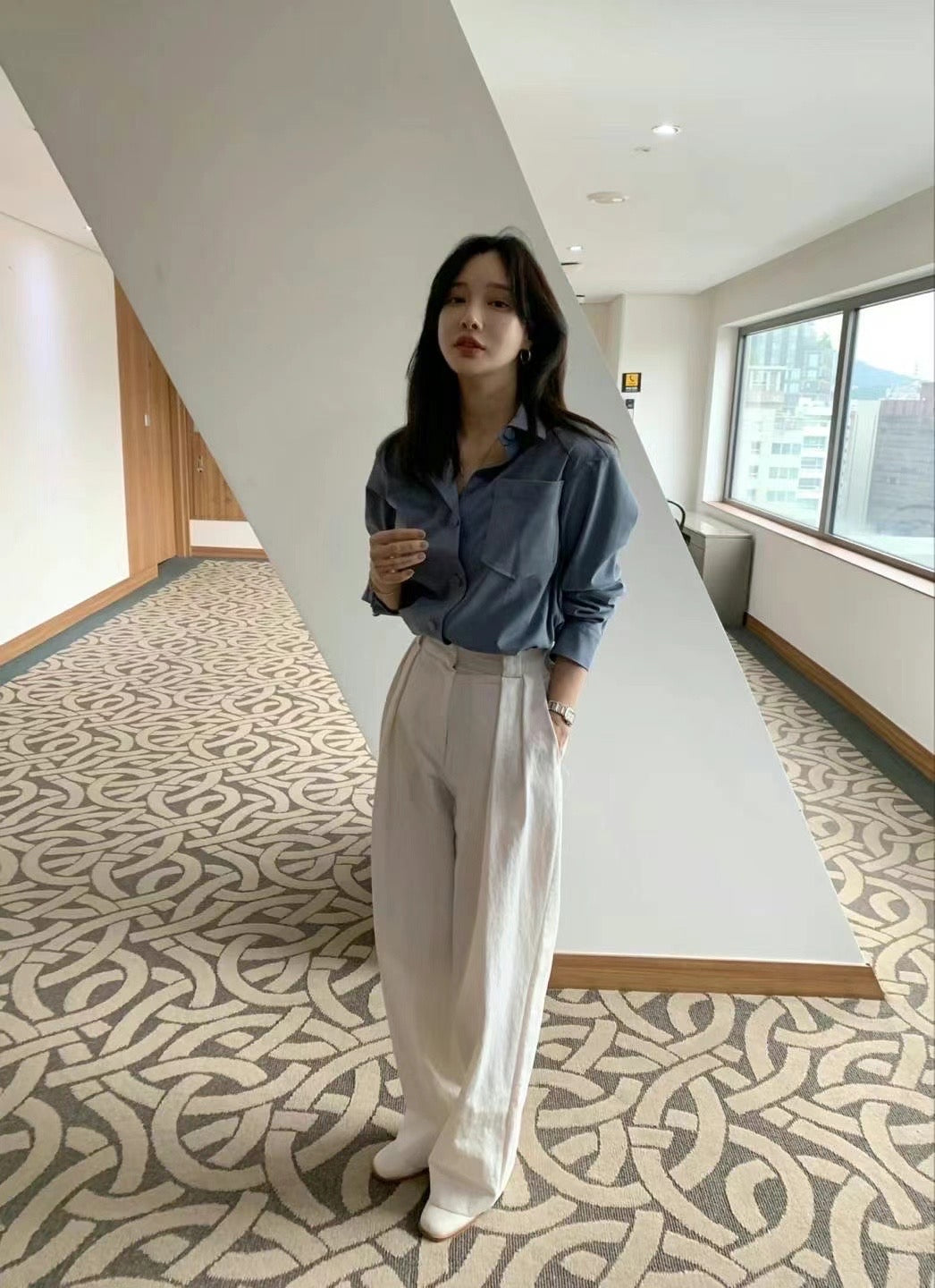 Pleated Wide-Leg Trouser *2 Colors