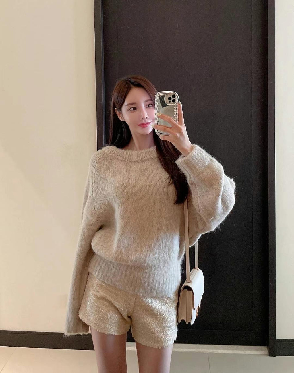 On Up Off Shoulder Mohair Sweater