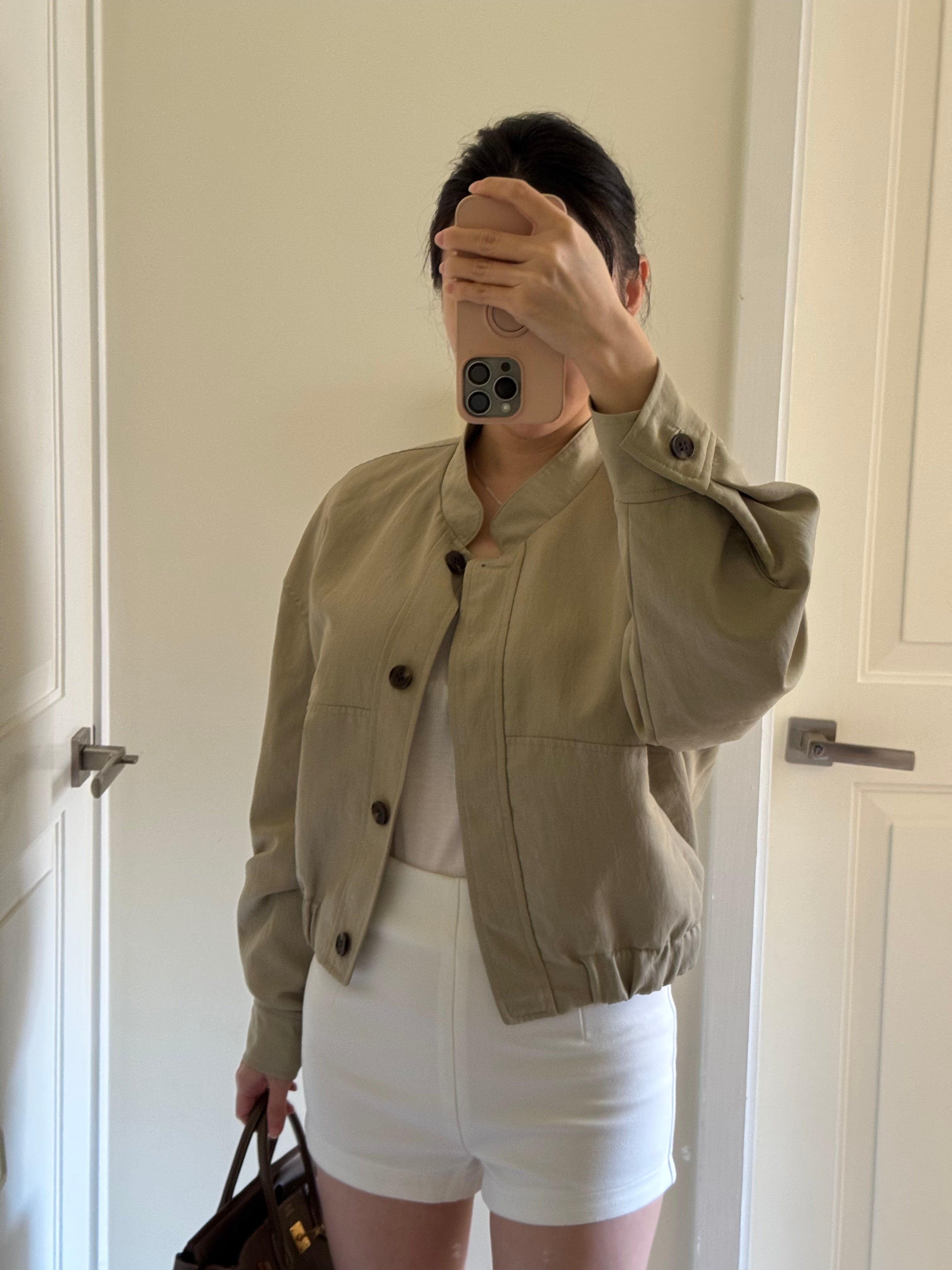 Khaki Bomber Trench Coat 卡其短款風衣外套
