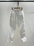 High Waist Cropped White Jeans Relaxed Fit
