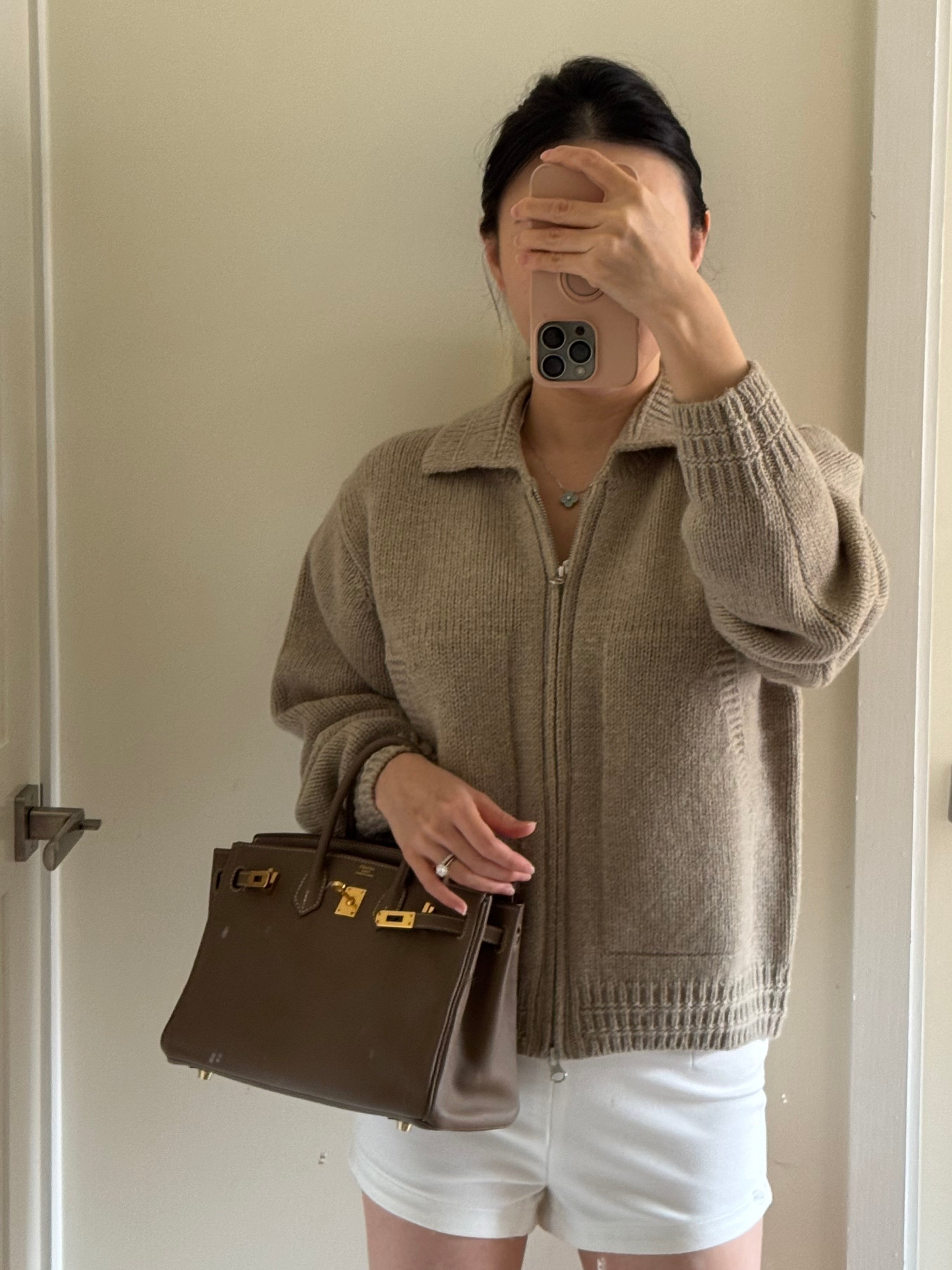 Khaki Collar Wool Jacket 卡其羊毛針織外套