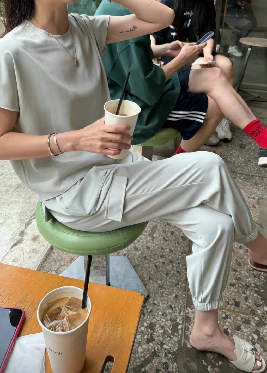 Mint Silky Crepe Ankle Trousers Set ( Sold Separately)