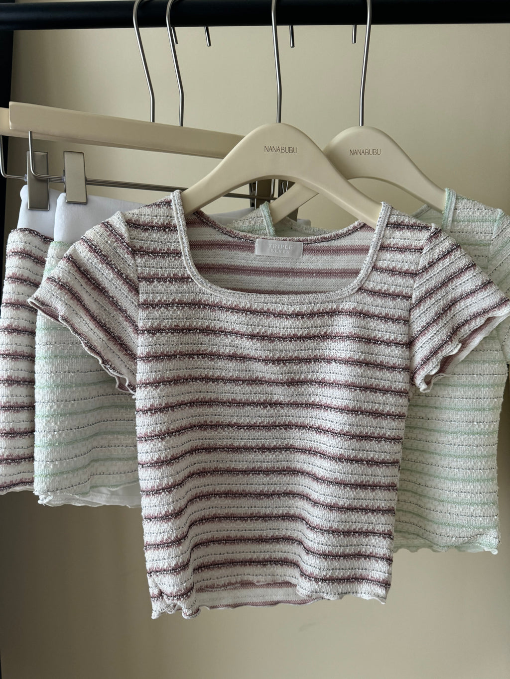 Striped Tee Shorts Set