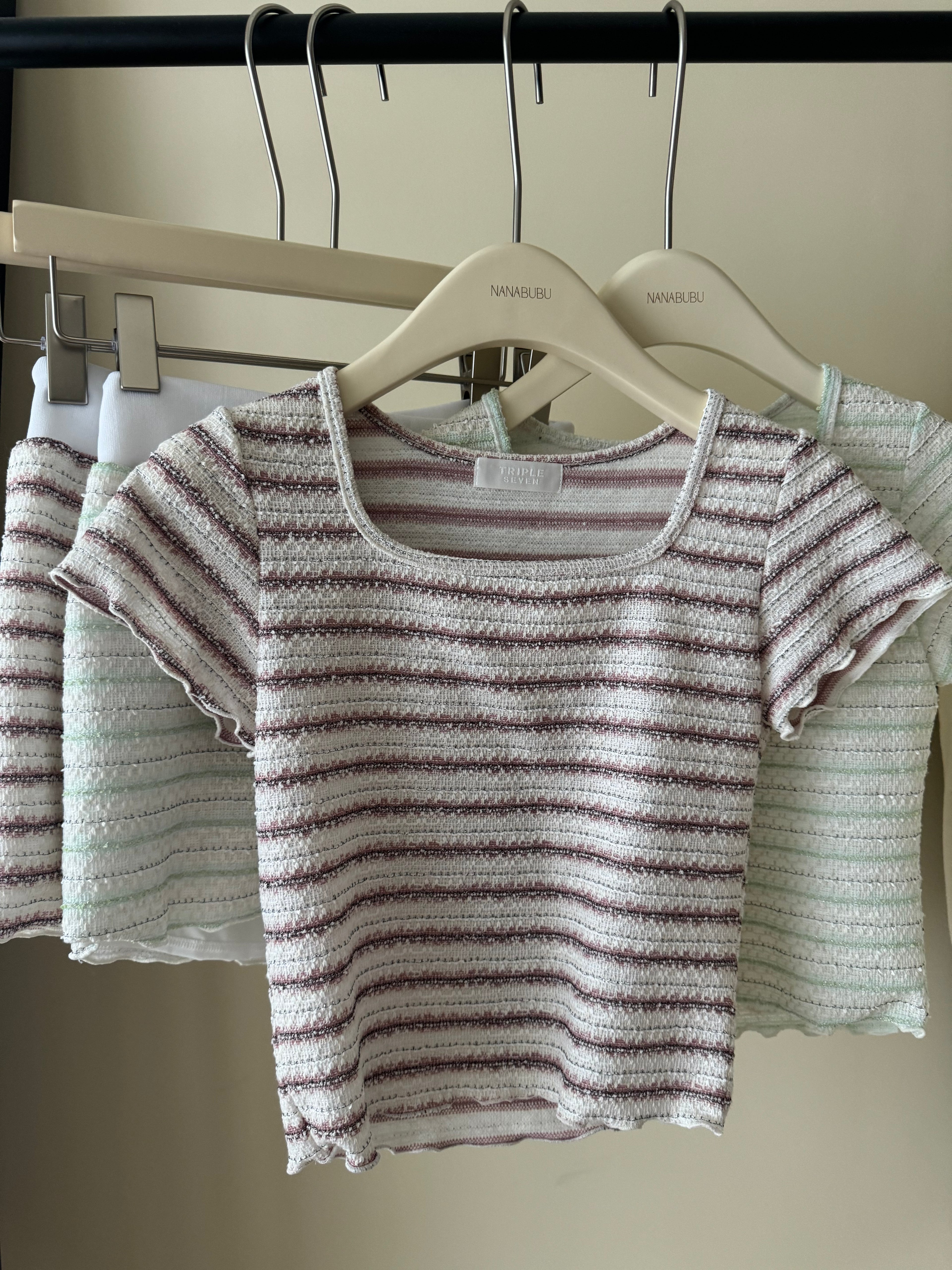 Striped Tee Shorts Set