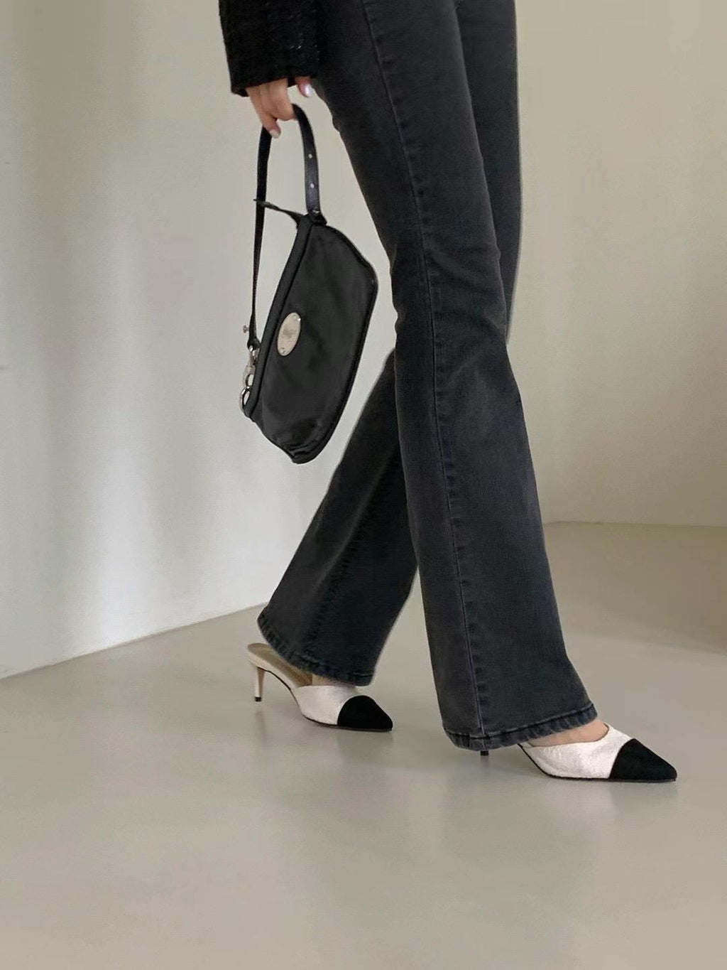 Nouvel Pointed Toe Tweed Sandals *2 Colors