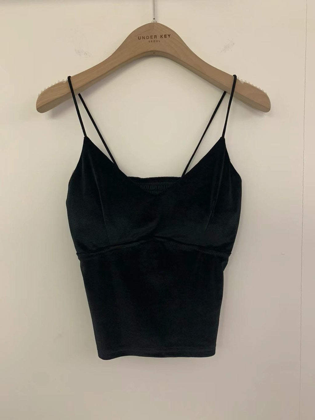 Underkey V-Neck Sleeveless Velvet Cami Top *3 Colors