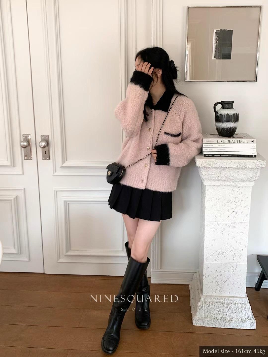 Ninesquared 100% Baby Alpaca Collared Knitted Cardigan *4 Colors