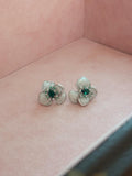 Mrs Ho Joaillerie Lacquer & Topaz Silver Flower Earrings