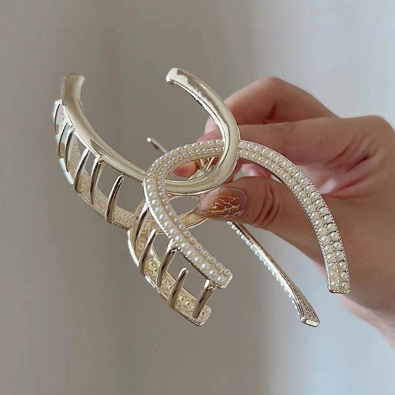 Double C-Shaped Metal Hair Claw Clips