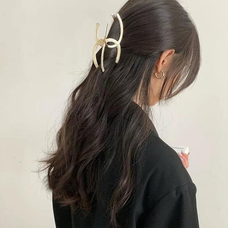 Double C-Shaped Metal Hair Claw Clips