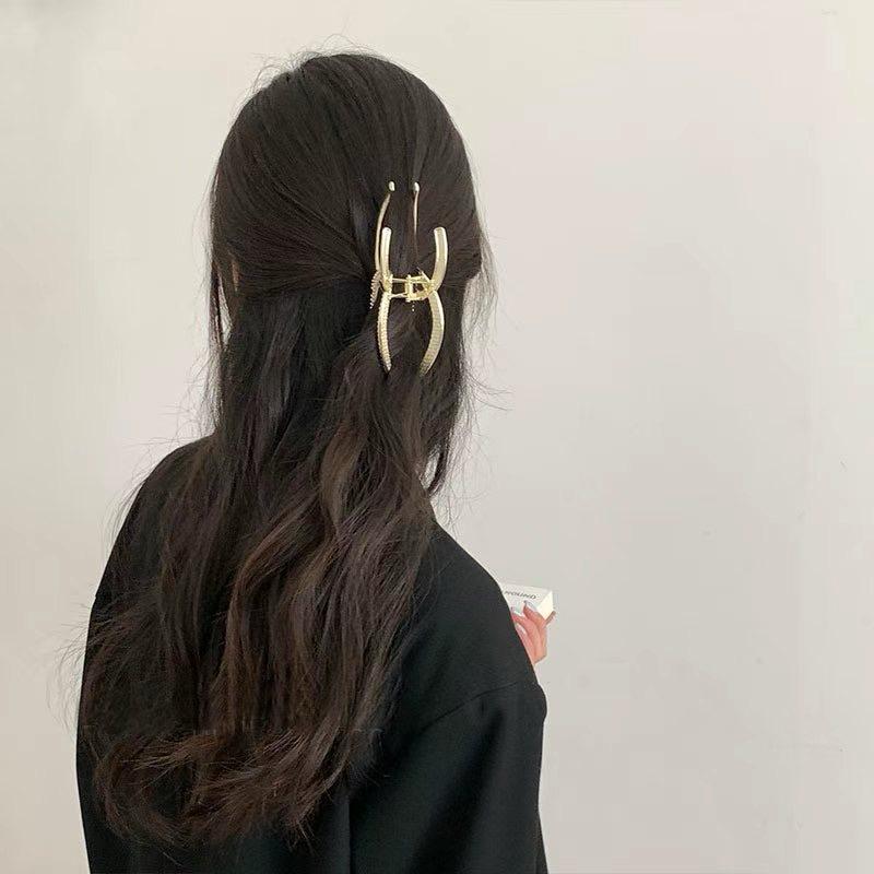 Double C-Shaped Metal Hair Claw Clips