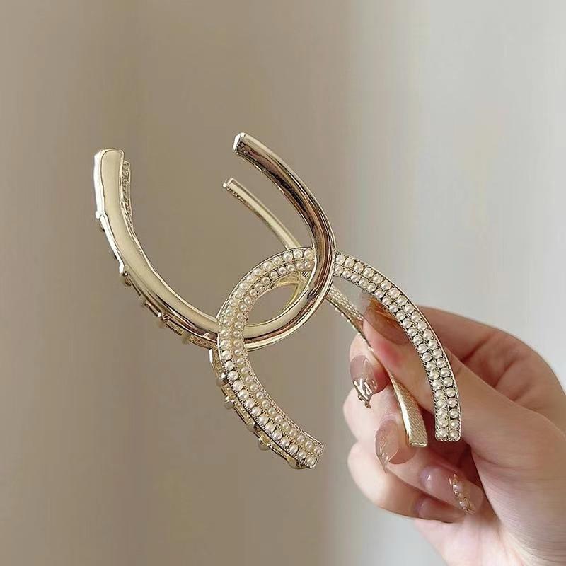 Double C-Shaped Metal Hair Claw Clips