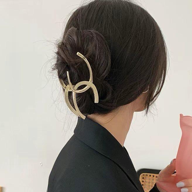 Double C-Shaped Metal Hair Claw Clips